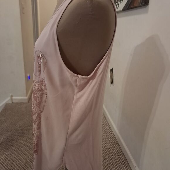 Mossimo tank top women's medium M cream sequins evening formal party cocktail - Picture 4 of 9